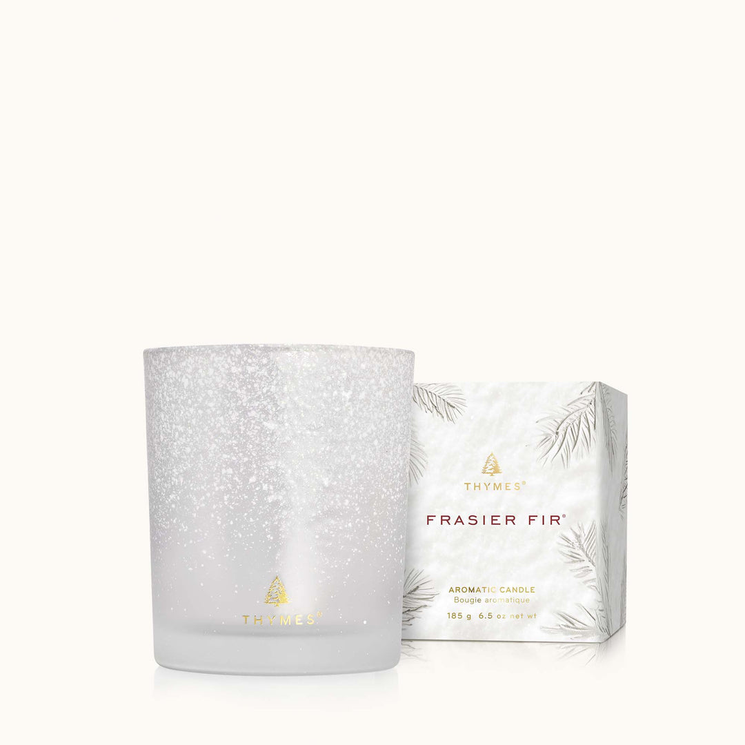 Thymes Flocked Poured Candle - Frasier Fir 6.5 oz net wt / 85 g