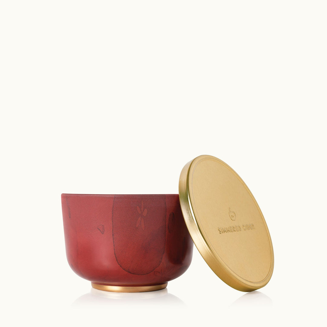 Thymes Poured Candle Tin, Gold Lid - Simmered Cider 6.5 OZ NET WT / 185 G