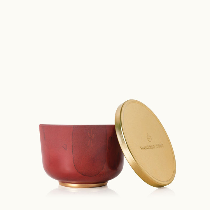 Thymes Poured Candle Tin, Gold Lid - Simmered Cider 6.5 OZ NET WT / 185 G