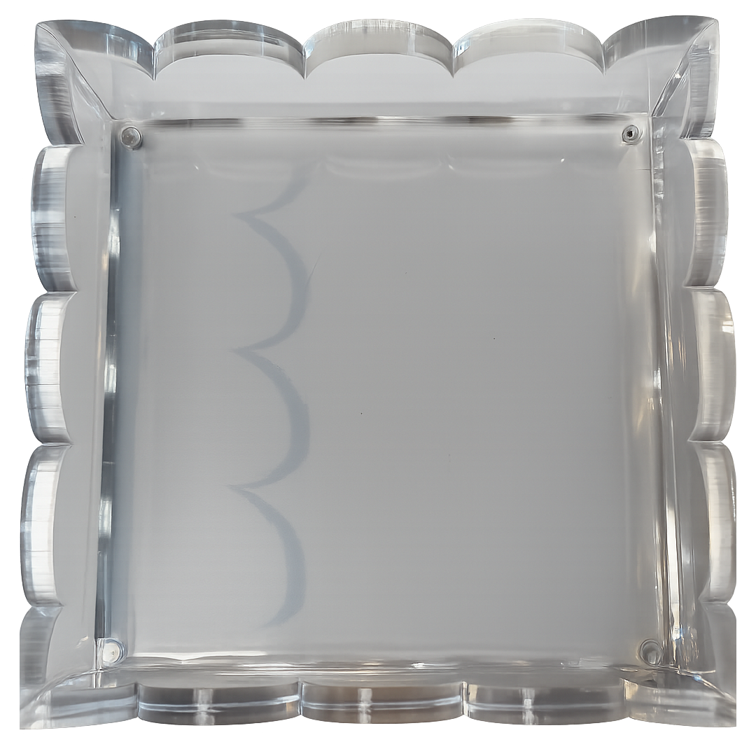 Scallop Acrylic Tray 6 x 6 - Clear