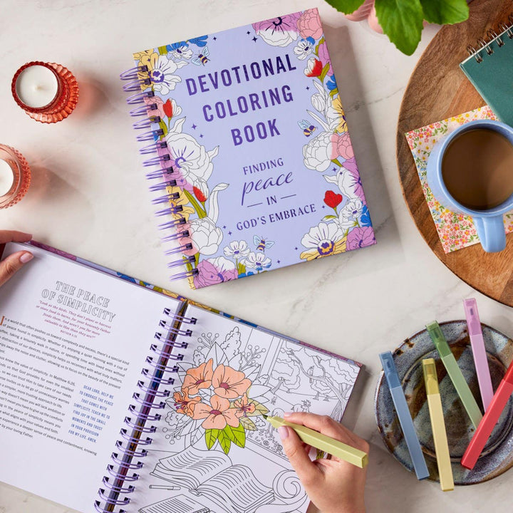 Finding Peace in God's Embrace: Devotional Coloring Book