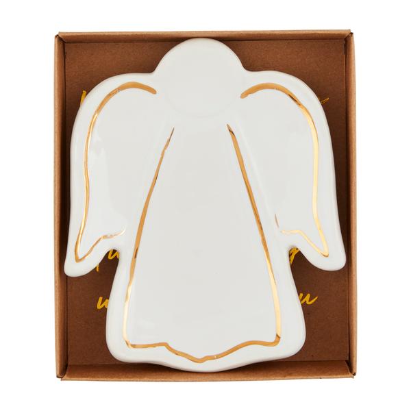 Mud Pie Stripe Wing Angel Tidbit Dish