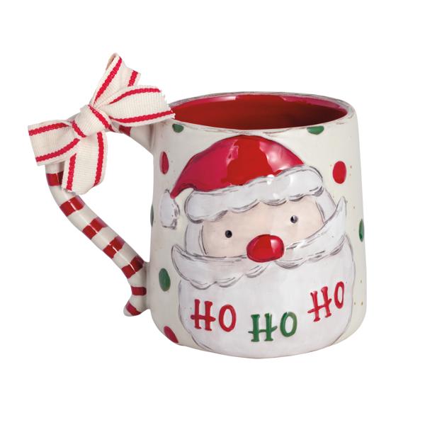 Mud Pie Christmas Santa Bow Mug
