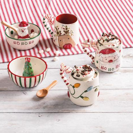 Mud Pie Christmas Lights Bow Mug