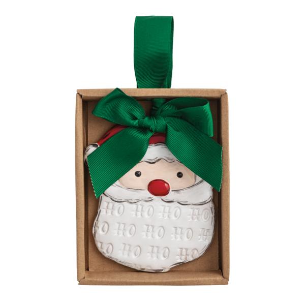 Mud Pie Stamped Ornament - Santa