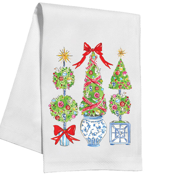 RBC Handpainted Merry & Bright Holiday Topisries Towel