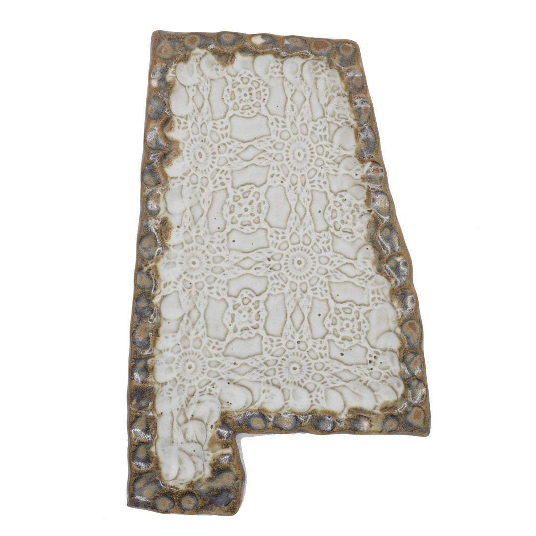 Fingerprint Small Alabama Plate - Ivory Linen