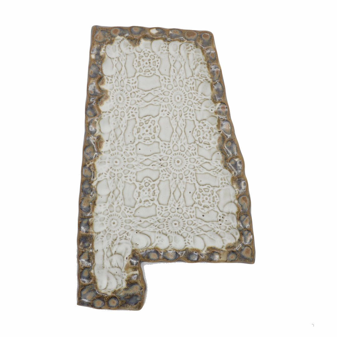 Fingerprint Large Alabama Plate - Ivory Linen