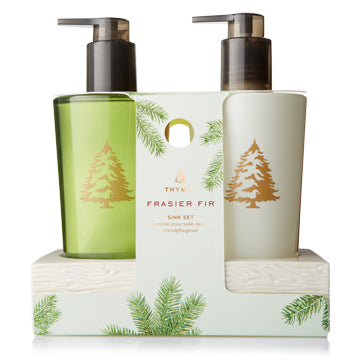 Thymes Sink Set w/Ceramic Caddy - Frasier Fir 8.25 FL OZ X 2 / 240 ML X 2