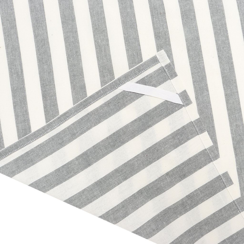 Bzaar Striped 100% Cotton Gray & White Tea Towel