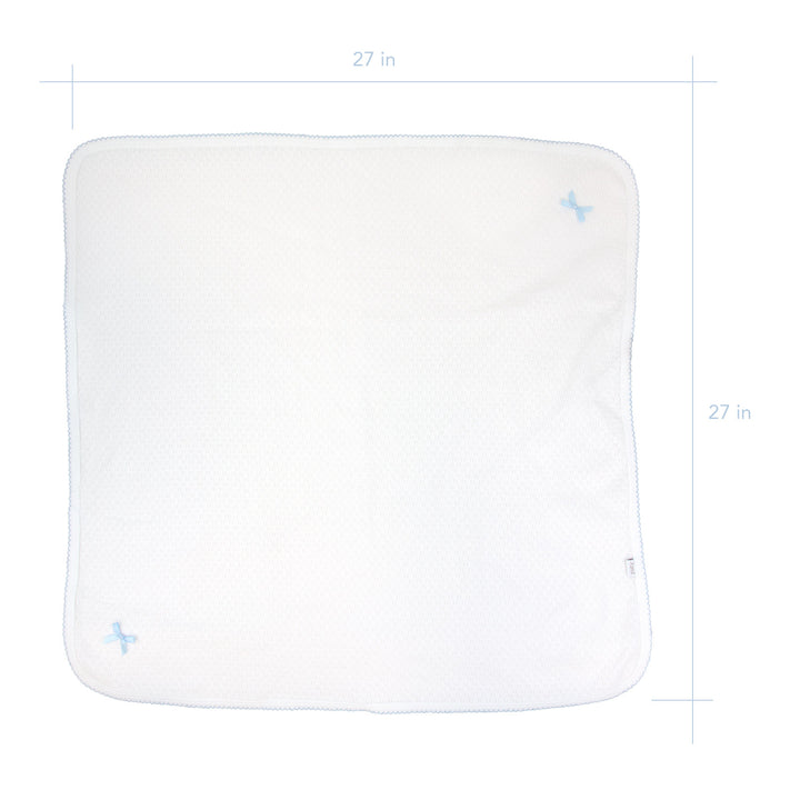 Paty Receiving Blanket - White/Blue