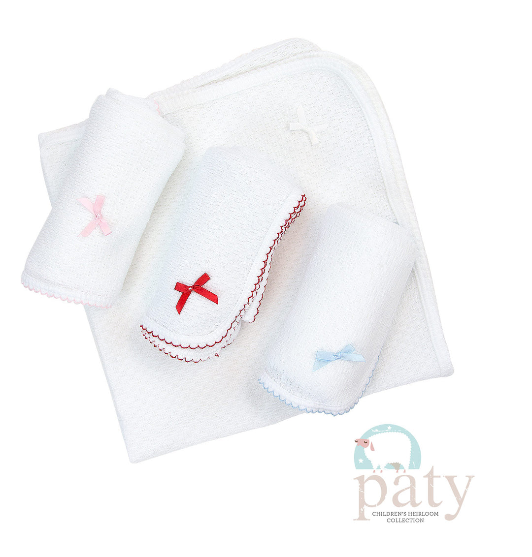Paty Receiving Blanket - White/Blue