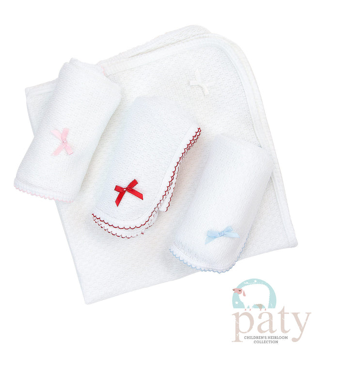 Paty Receiving Blanket - White/Blue