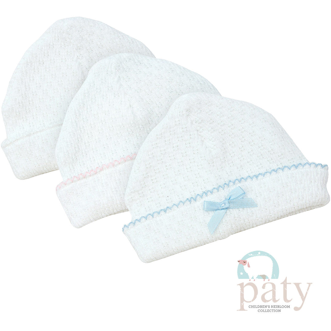 Paty Knit Saylor Cap w/Bow - Pink