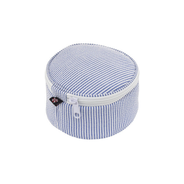 Mint 6" Button Bag - Navy Seersucker
