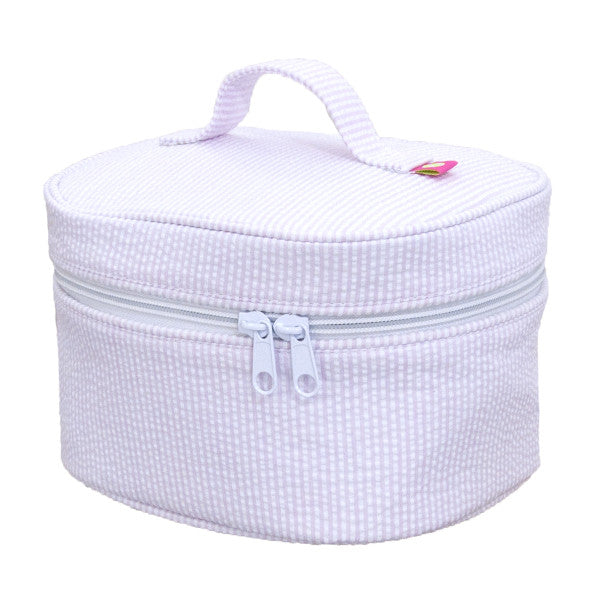 Mint Train Case - Pink Seersucker