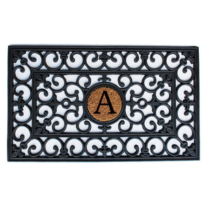 Home & More Rubber Doormat 18" x 30" w/Letter (Round Letter 5½")
