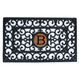 Home & More Rubber Doormat 18" x 30" w/Letter (Round Letter 5½")