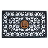 Home & More Rubber Doormat 18" x 30" w/Letter (Round Letter 5½")