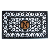 Home & More Rubber Doormat 18" x 30" w/Letter (Round Letter 5½")