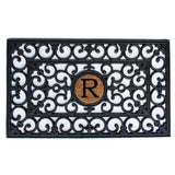 Home & More Rubber Doormat 18" x 30" w/Letter (Round Letter 5½")