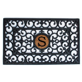 Home & More Rubber Doormat 18" x 30" w/Letter (Round Letter 5½")