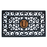 Home & More Rubber Doormat 18" x 30" w/Letter (Round Letter 5½")