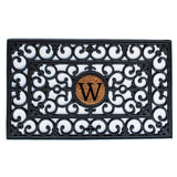 Home & More Rubber Doormat 18" x 30" w/Letter (Round Letter 5½")