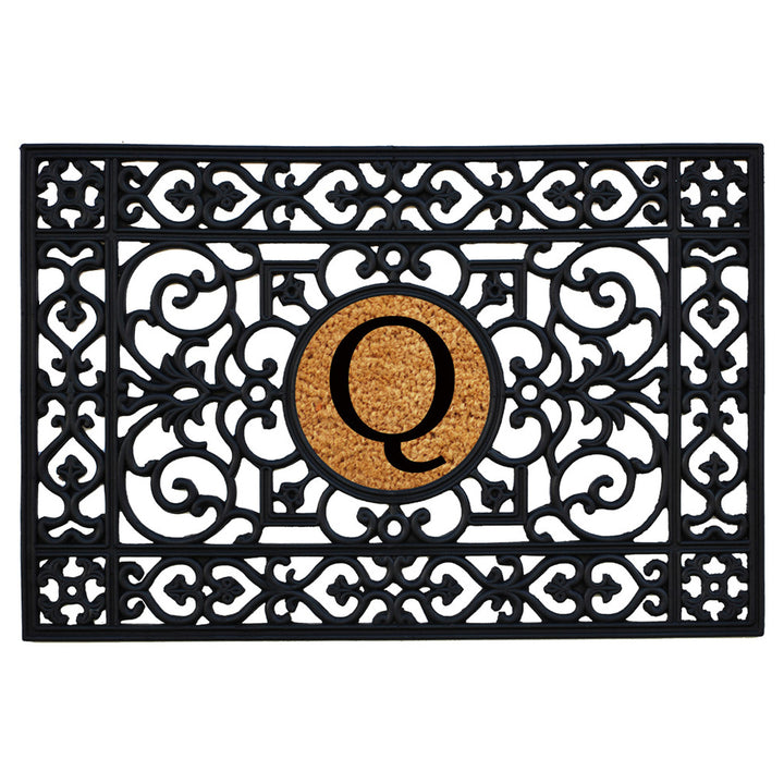 Home & More Rubber Doormat 24" x 36" w/Letter (Round Letter 9")