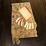 Totally Bamboo Destination Alabama State Shaped Bamboo Serving and Cutting Board