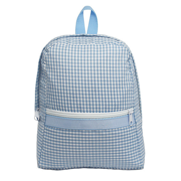 Mint Small Backpack - Baby Blue Gingham