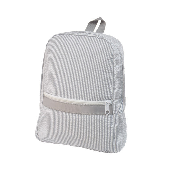 Mint Small Backpack - Grey Seersucker