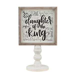 Glory Haus Daughter of The King Affirmation Mirror Wood Stand