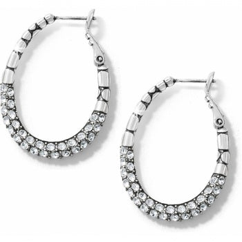 Brighton Pebble Pave Oval Hoop Earrings