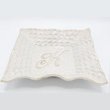 Fingerprint Large Square Monogram Bowl w/Letter K