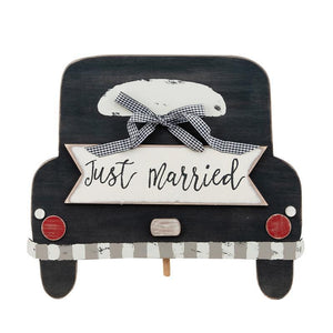 Glory Haus Just Married Welcome Wood Board Topper