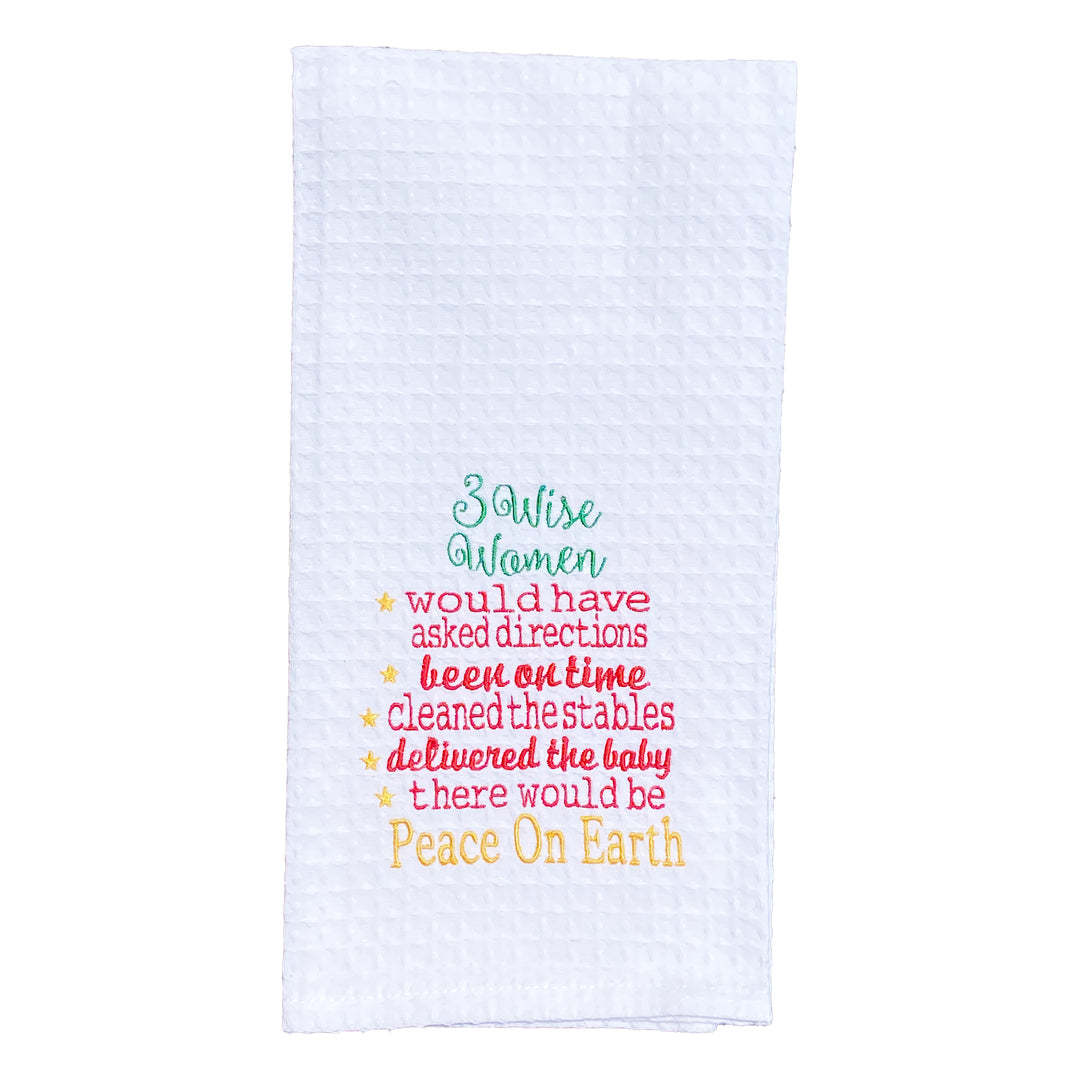 Hanging By A Thread Waffle Weave Towel - 3 Wise Women