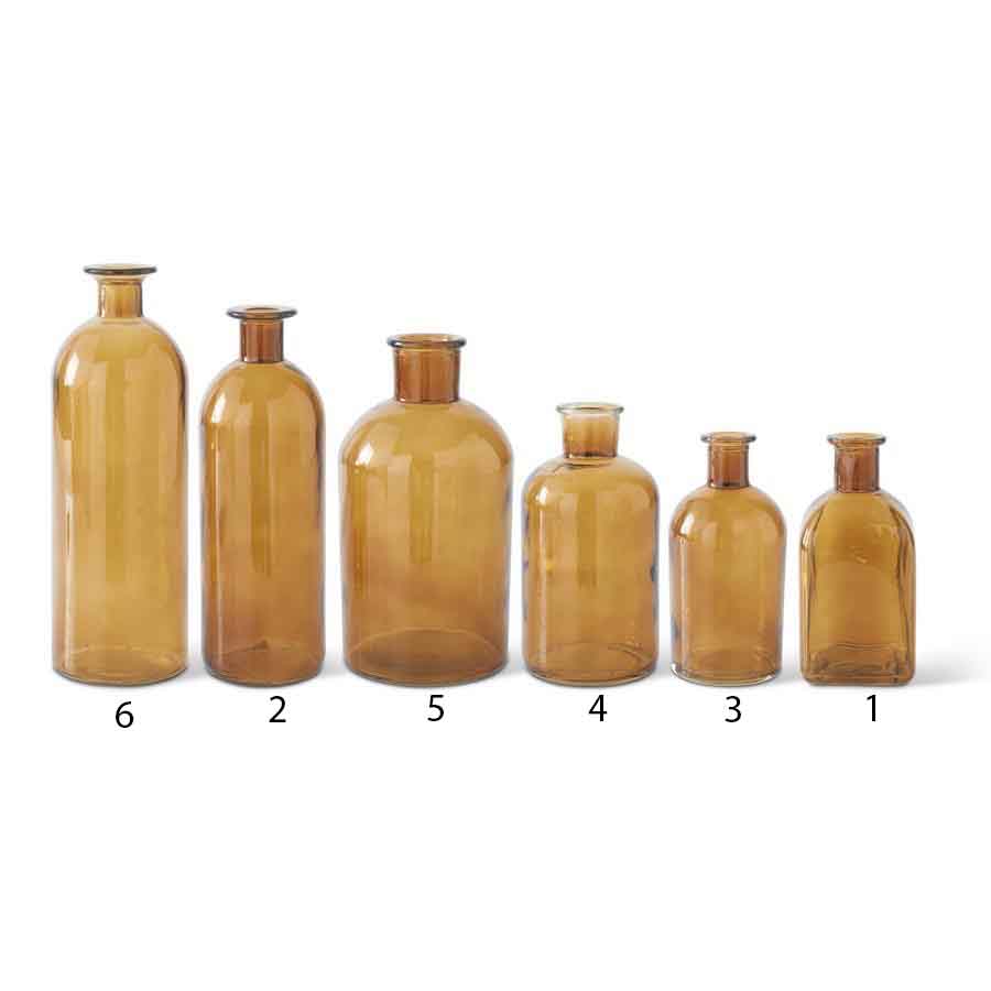 K & K Interiors Amber Glass Bottle - #2