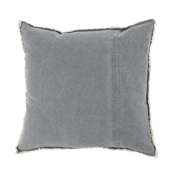 Mud Pie Gray Washed Canvas Pillow