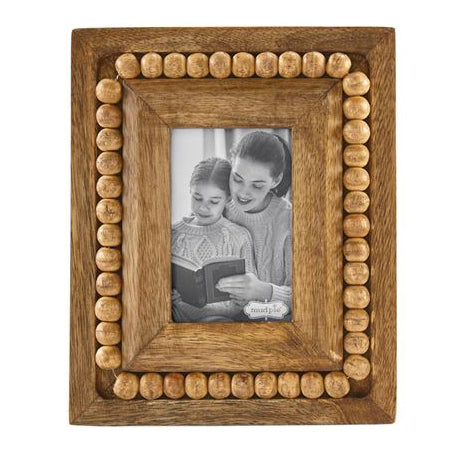 Mud Pie Small Rectangular Beaded Wood Frame