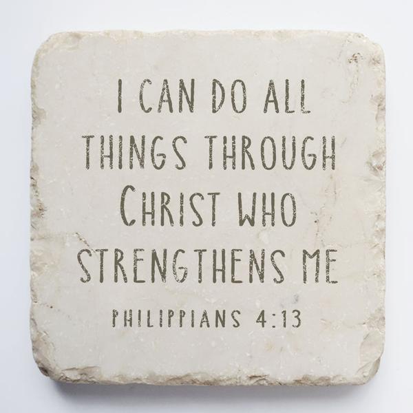 Twelve Stone Art Philippians 4:13 Scripture Stone (2 x 2 x 1")