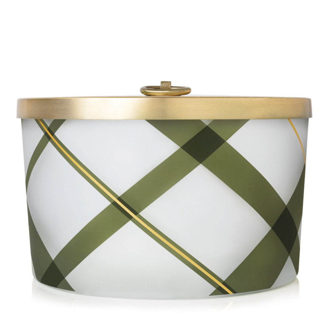 Thymes Large Frosted Plaid Candle 18oz - Frasier Fir
