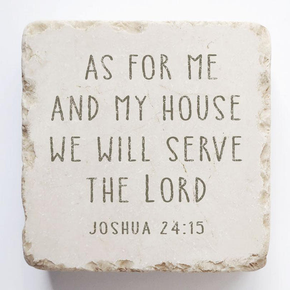Twelve Stone Art Joshua 24:15 Scripture Stone (2 x 2 x ⅜