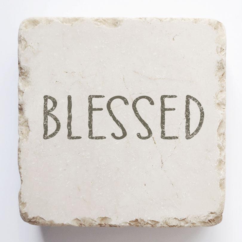 Twelve Stone Art Blessed Scripture Stone (2 x 2 x ⅜") Magnetic