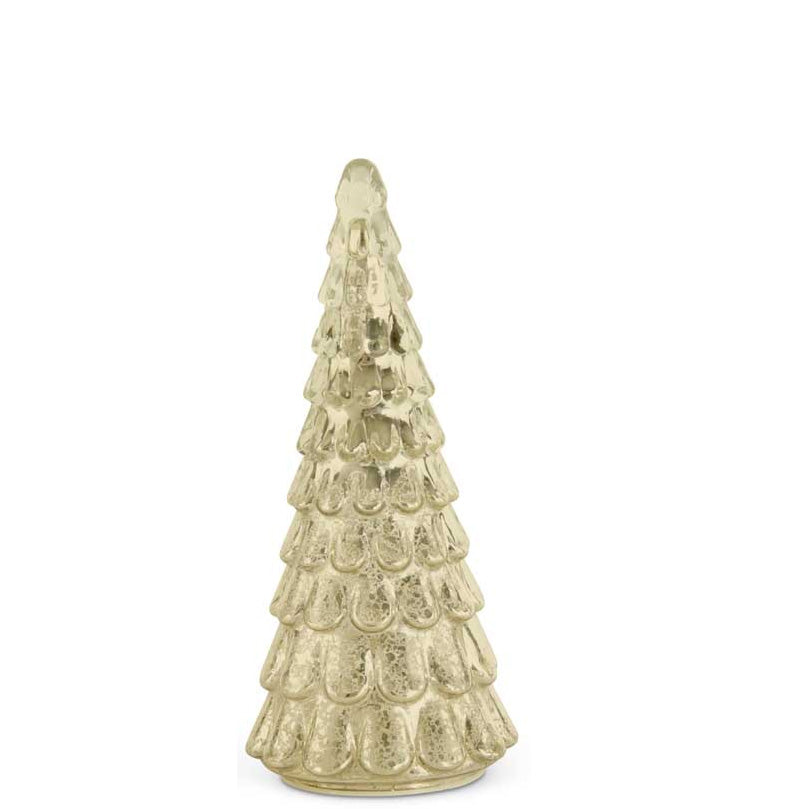 K & K Interiors Gold LED Mercury Glass Tree - 10"