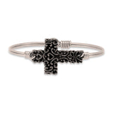 Luca + Danni Petite Silver Tone Ornate Cross Bracelet