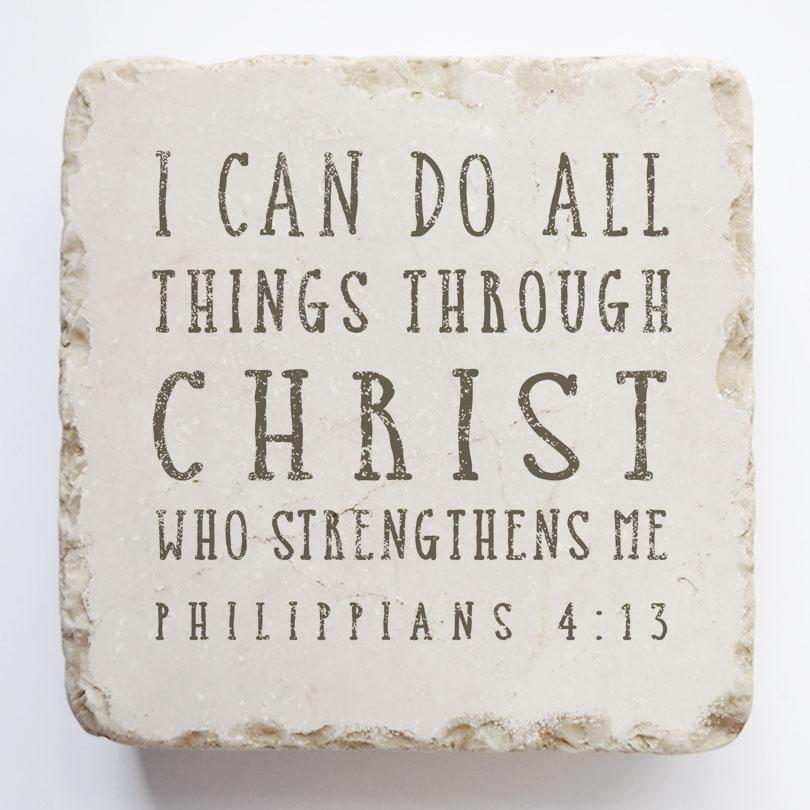 Twelve Stone Art Philippians 4:13 Scripture Stone (2 x 2 x 1