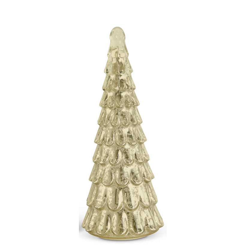 K & K Interiors Gold LED Mercury Glass Tree - 13"