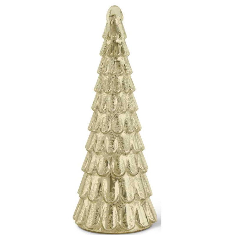 K & K Interiors Gold LED Mercury Glass Tree - 16.75"