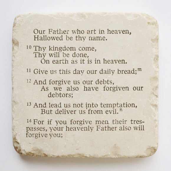 Twelve Stone Art The Lord's Prayer Scripture Stone (4 x 4 x 1